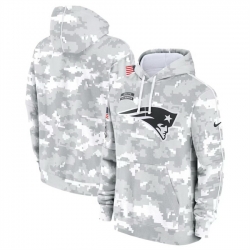 Men New England Patriots 2024 Arctic Camo Salute To Service Club Fleece Pullover Stitched Hoodie