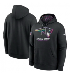 Men New England Patriots Black 2024 Crucial Catch Club Pullover Hoodie