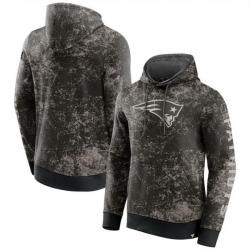 Men New England Patriots Black Gray Blackout Tonal Pullover Hoodie