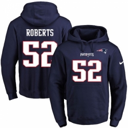 NFL Mens Nike New England Patriots 52 Elandon Roberts Navy Blue Name Number Pullover Hoodie