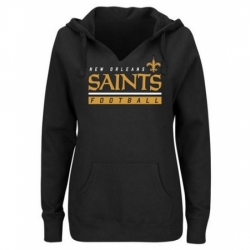 NFL New Orleans Saints Majestic Womens Self Determination Pullover Hoodie Black