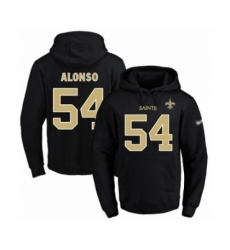 Football Mens New Orleans Saints 54 Kiko Alonso Black Name Number Pullover Hoodie