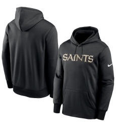 Men New Orleans Saints Nike Fan Gear Wordmark Performance Pullover Hoodie Black