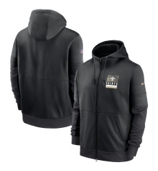 Men New Orleans Saints Nike Sideline Impact Lockup Performance Full Zip Hoodie Black