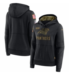 Women Carolina Florida Panthers Nike 2020 Salute to Service Performance Pullover Hoodie Black