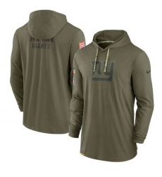 Men New York Giants 2022 Olive Salute To Service Tonal Pullover Hoodie