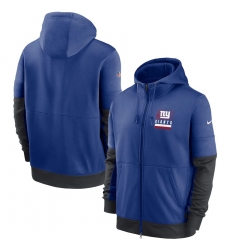 Men New York Giants Nike Sideline Impact Lockup Performance Full Zip Hoodie Royal