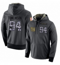 NFL Mens Nike New York Giants 94 Dalvin Tomlinson Stitched Black Anthracite Salute to Service Player Performance Hoodie