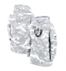 Women Las Vegas Raiders 2024 Arctic Camo Salute To Service Club Fleece Pullover Hoodie