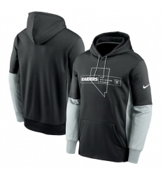 Men Las Vegas Raiders Black Color Block Fleece Performance Pullover Hoodie