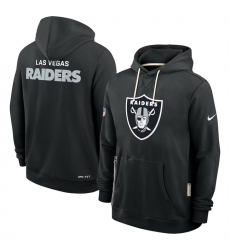 Men Las Vegas Raiders Black Sideline Standard Issue Initial Home Dri FIT Pullover Hoodie