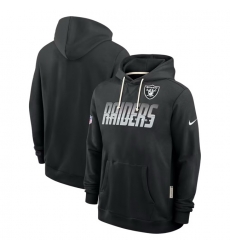 Men Las Vegas Raiders Black Sideline Standard Issue Top Prospect Dri FIT Hoodie