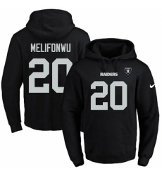 NFL Mens Nike Oakland Raiders 20 Obi Melifonwu Black Name Number Pullover Hoodie