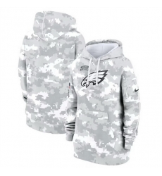 Women Philadelphia Eagles 2024 Arctic Camo Salute To Service Club Fleece Pullover Hoodie