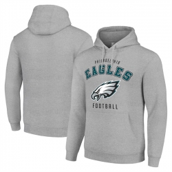 Men Philadelphia Eagles Grey Pullover Hoodie