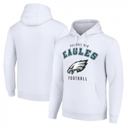 Men Philadelphia Eagles White Pullover Hoodie