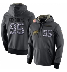 NFL Mens Nike Philadelphia Eagles 95 Mychal Kendricks Stitched Black Anthracite Salute to Service Player Performance Hoodie