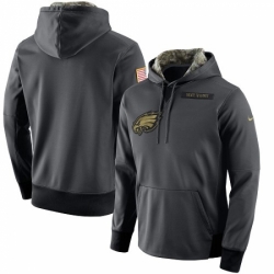 NFL Mens Philadelphia Eagles Nike Anthracite Salute to Service Player Performance Hoodie