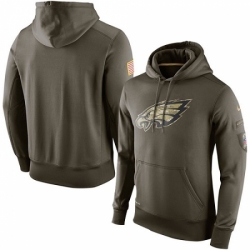 NFL Mens Philadelphia Eagles Nike Olive Salute To Service KO Performance Hoodie