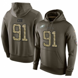 NFL Nike Philadelphia Eagles 91 Fletcher Cox Green Salute To Service Mens Pullover Hoodie