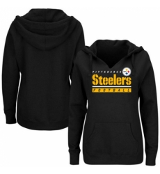 NFL Pittsburgh Steelers Majestic Womens Self Determination Pullover Hoodie Black