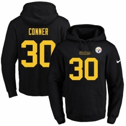 NFL Mens Nike Pittsburgh Steelers 30 James Conner BlackGold No Name Number Pullover Hoodie