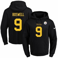 NFL Mens Nike Pittsburgh Steelers 9 Chris Boswell BlackGold No Name Number Pullover Hoodie