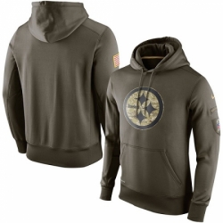 NFL Mens Pittsburgh Steelers Nike Olive Salute To Service KO Performance Hoodie