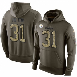 NFL Nike Pittsburgh Steelers 31 Mike Hilton Green Salute To Service Mens Pullover Hoodie