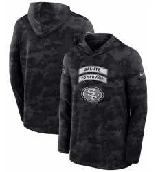 Men San Francisco 49ers Black 2026 Salute to Service Sideline Lightweight Hoodie Dri FIT Long Sleeve Top Men San Francisco 49ers Black 2026 Salute to Service Sideline Lightweight Hoodie Dri FIT Long Sleeve Top