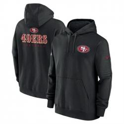 Men San Francisco 49ers Black Sideline Club Fleece Pullover Hoodie