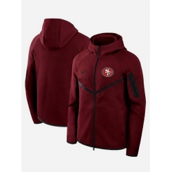 Men San Francisco 49ers Red Tech Fleece Full Zip Windrunner Hoodie