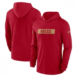 Men San Francisco 49ers Scarlet Sideline Performance Hoodie