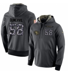 NFL Mens Nike San Francisco 49ers 58 Elvis Dumervil Stitched Black Anthracite Salute to Service Player Performance Hoodie