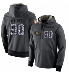 NFL Mens Nike San Francisco 49ers 90 Earl Mitchell Stitched Black Anthracite Salute to Service Player Performance Hoodie