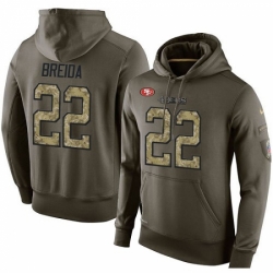 NFL Nike San Francisco 49ers 22 Matt Breida Green Salute To Service Mens Pullover Hoodie