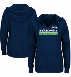 NFL Seattle Seahawks Majestic Womens Self Determination Pullover Hoodie College Navy