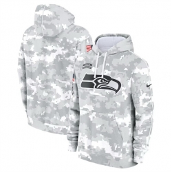 Men Seattle Seahawks 2024 Arctic Camo Salute To Service Club Fleece Pullover Stitched Hoodie