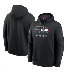 Men Seattle Seahawks Black 2024 Crucial Catch Club Pullover Hoodie