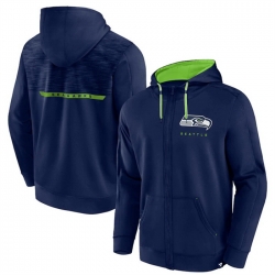 Men Seattle Seahawks Navy Defender Evo Full Zip Hoodie