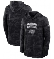 Men Tampa Bay Buccaneers Black 2026 Salute to Service Sideline Lightweight Hoodie Dri FIT Long Sleeve Top