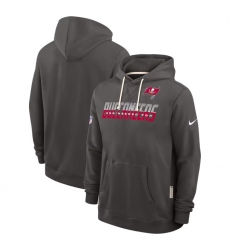 Men Tampa Bay Buccaneers Pewter Sideline Standard Issue Top Prospect Dri FIT Hoodie