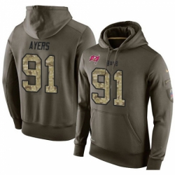 NFL Nike Tampa Bay Buccaneers 91 Robert Ayers Green Salute To Service Mens Pullover Hoodie