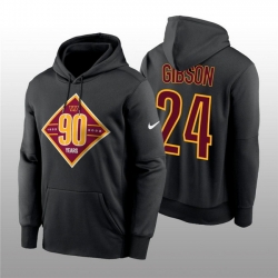 Men Washington Commanders 24 Antonio Gibson Black 90th Anniversary Performance Pullover Hoodie