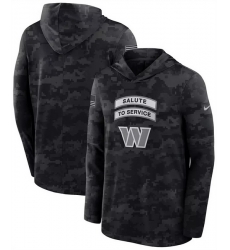 Men Washington Commanders Black 2026 Salute to Service Sideline Lightweight Hoodie Dri FIT Long Sleeve Top