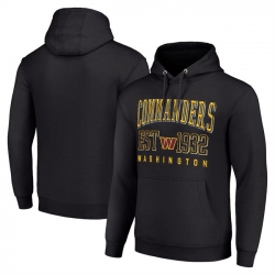 Men Washington Commanders Black Throwback Logo Pullover Hoodie