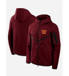 Men Washington Commanders Red Tech Fleece Full Zip Windrunner Hoodie