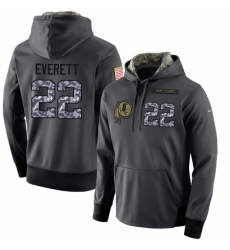 NFL Nike Washington Redskins 22 Deshazor Everett Stitched Black Anthracite Salute to Service Player Performance Hoodie