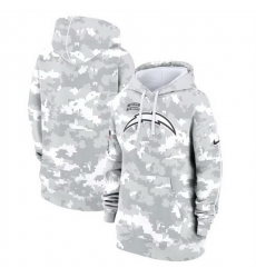 Women Los Angeles Chargers 2024 Arctic Camo Salute To Service Club Fleece Pullover Hoodie