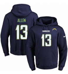 NFL Mens Nike Los Angeles Chargers 13 Keenan Allen Navy Blue Name Number Pullover Hoodie